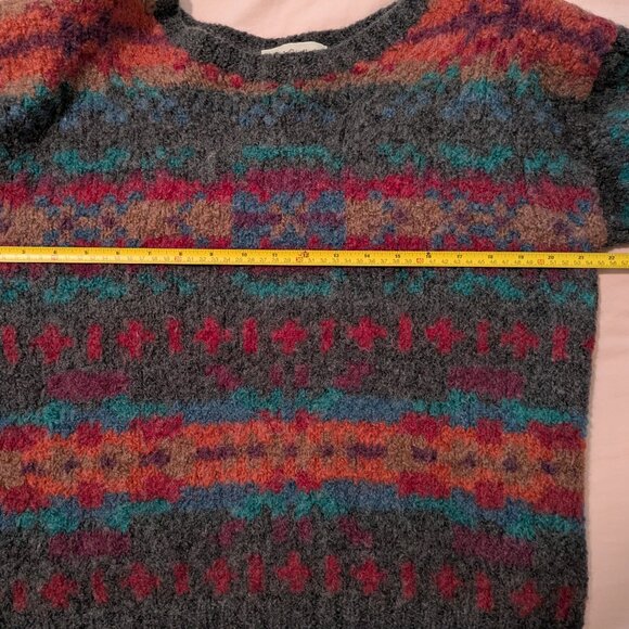 90s Frank Stella Dropped Shoulder Boxy Wool Sweater - Picture 6 of 7